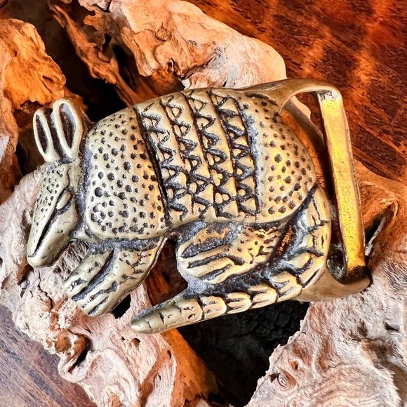 Vintage Accessories Vintage Solid Brass Armadillo Belt Buckle